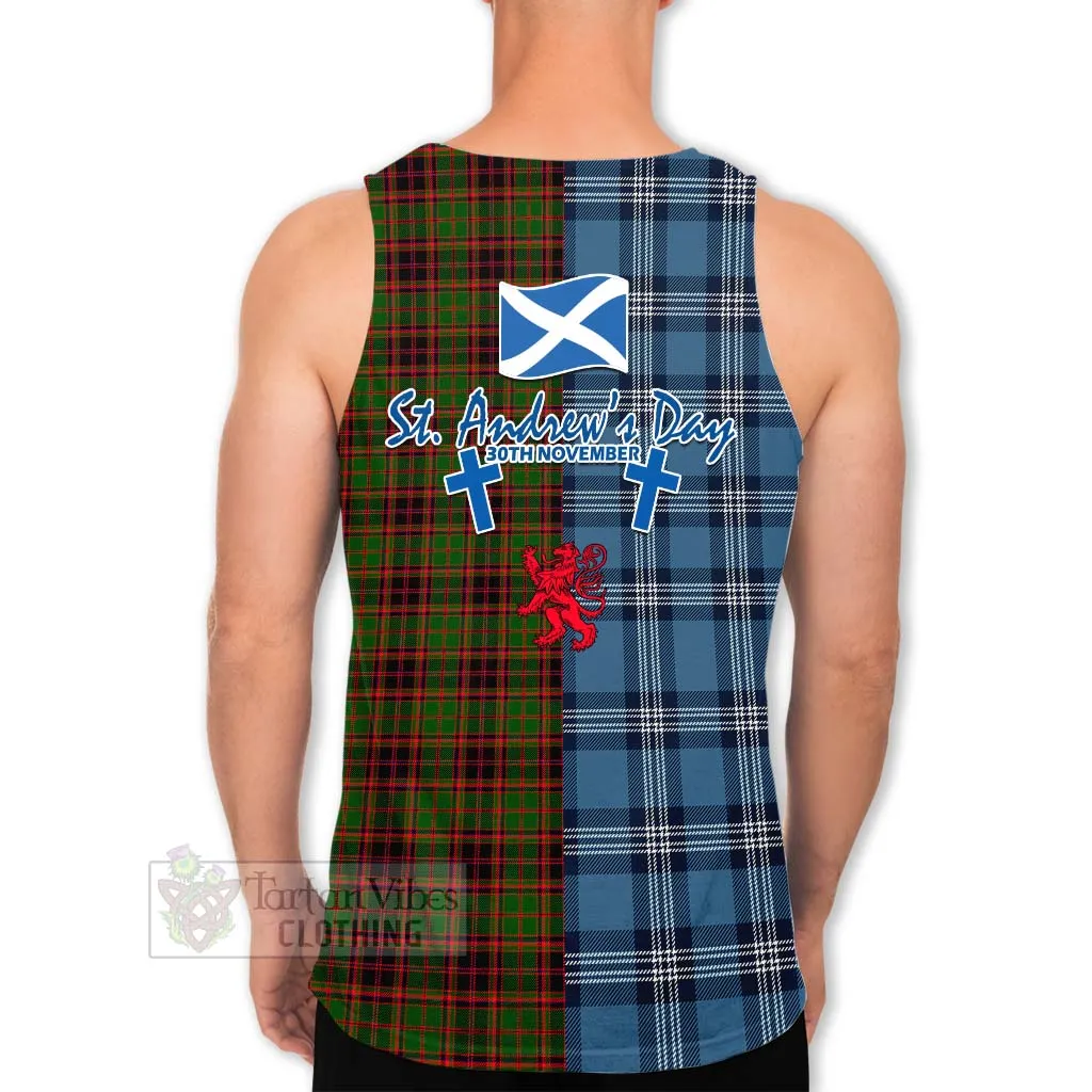 Buchan Tartan Men's Tank Top Happy St. Andrew's Day Half Tartan Style
