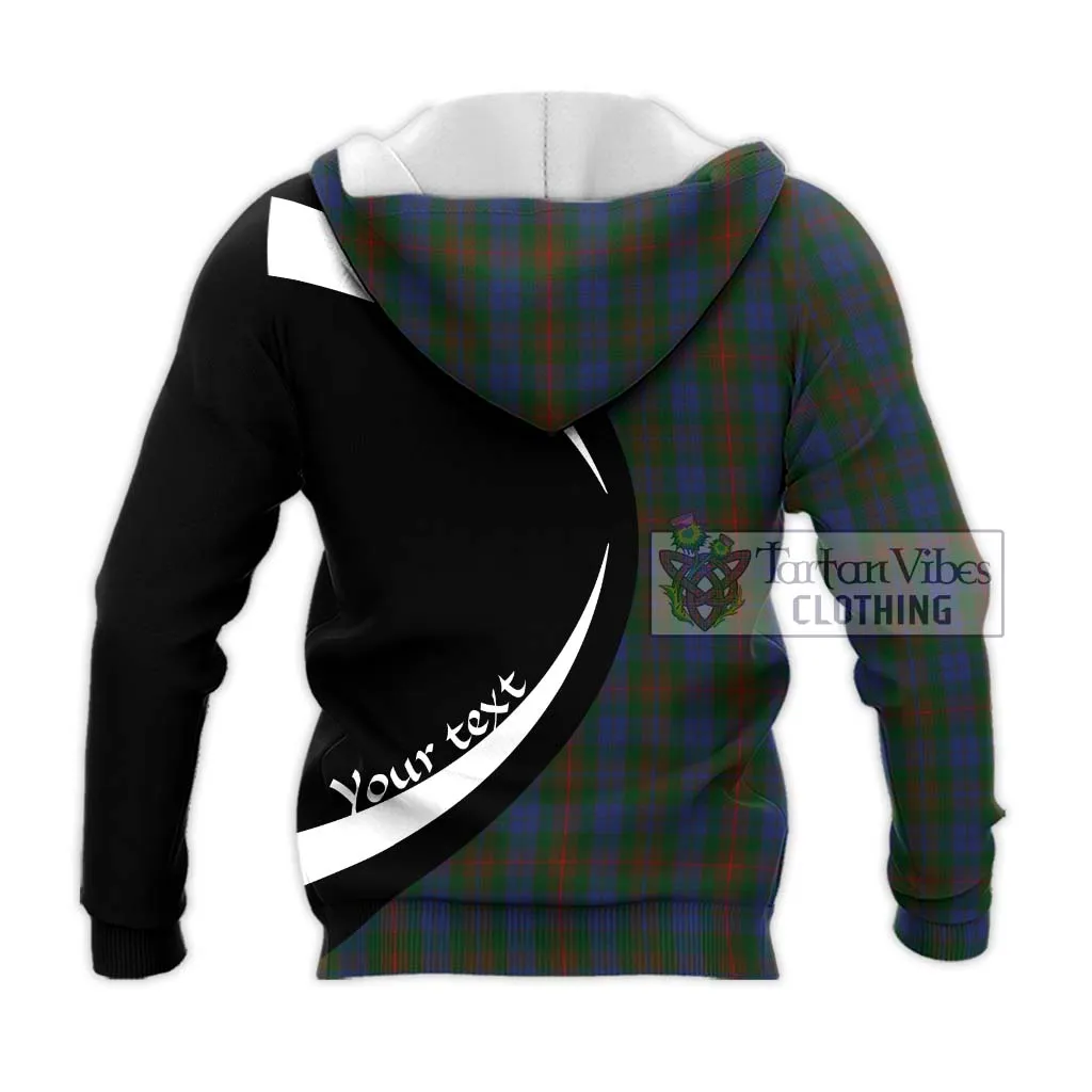 Buchanan Hunting Tartan Knitted Hoodie with Family Crest Circle Style