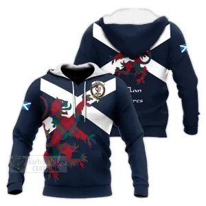 Byres (Byses) Tartan Lion Rampant Knitted Hoodie Proudly Display Your Heritage with Alba Gu Brath and Clan Name