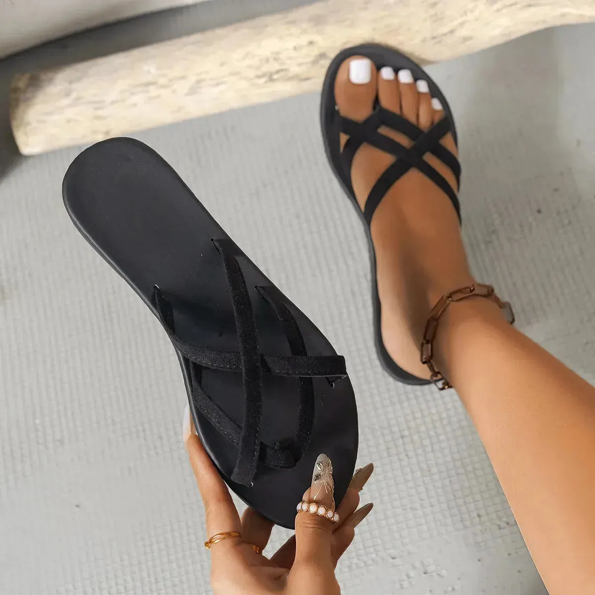 Casual Slides on flat Rubber Slippers for women
