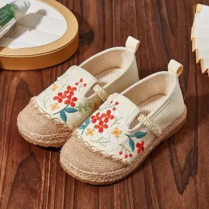 Children's Casual Shoes - Girls Soft Flat - Garden Flowers - TSS214