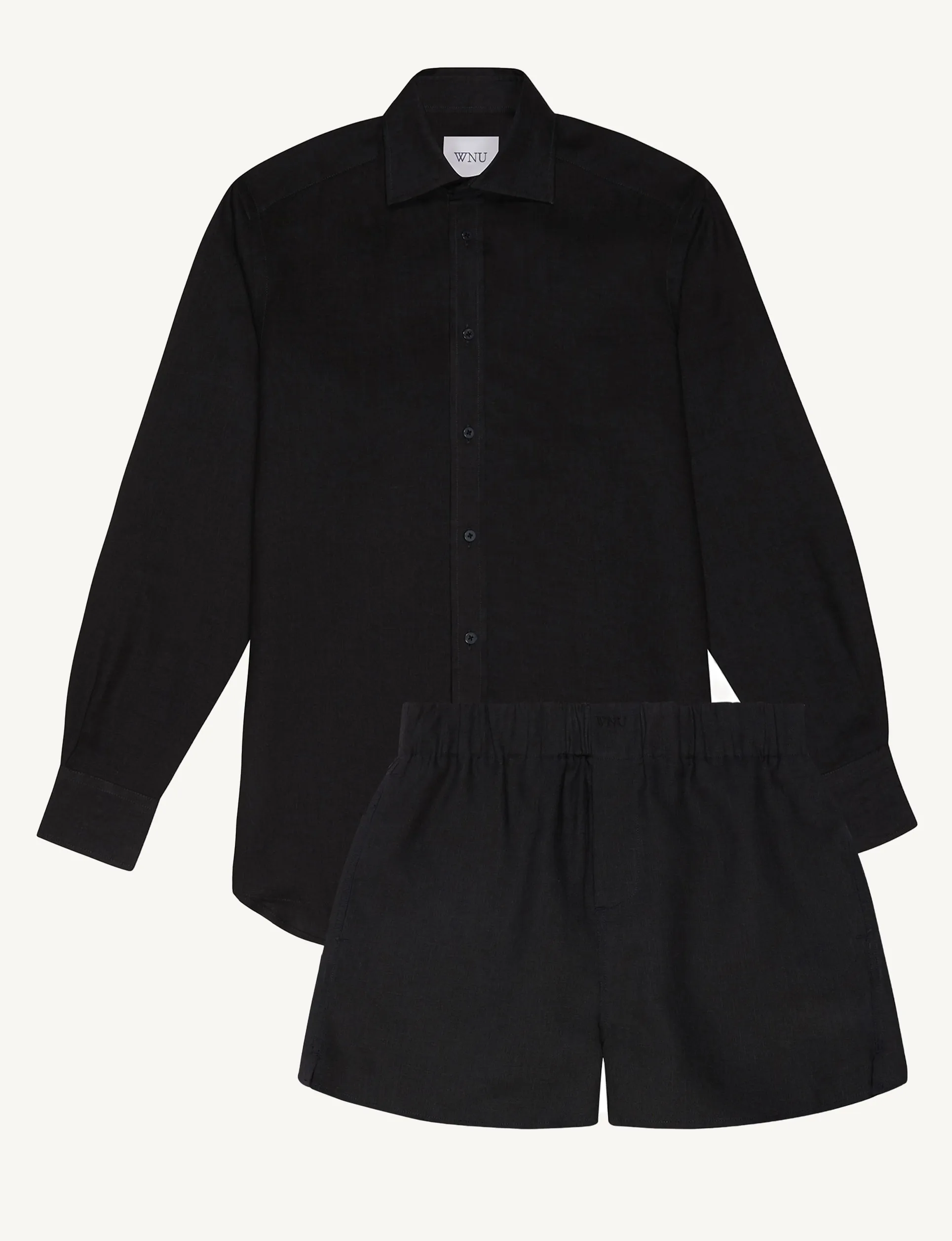 CO-ORD SET: LINEN, BLACK