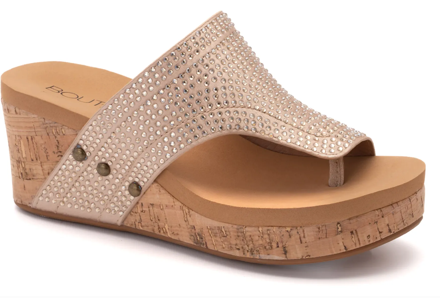 Corkys Flirty Champagne Crystal Wedges