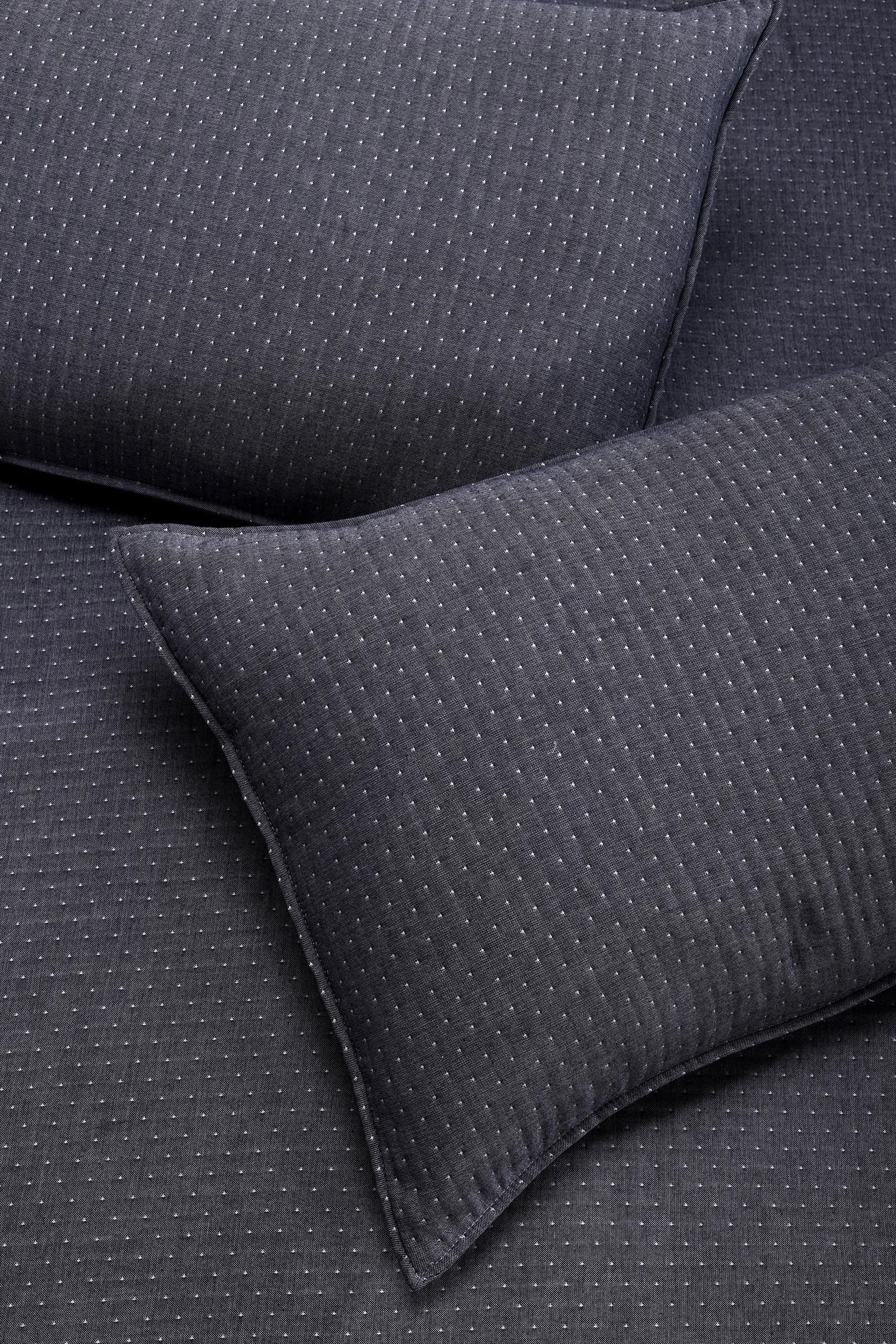 Dots in Vogue Cotton Navy Blue Bedcover