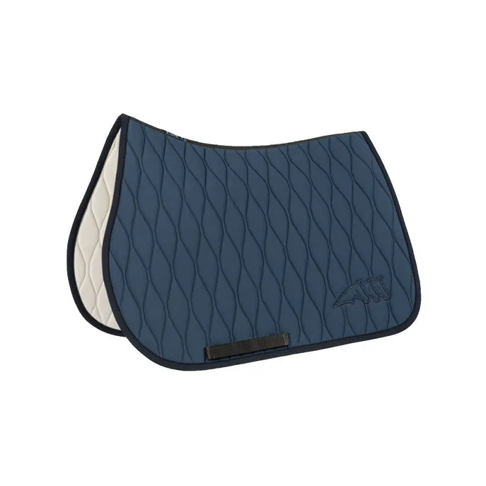 DRESSAGE SADDLE PAD TECH QUILTED WITH EMBROIDERED LOGO COLOR BLUE 