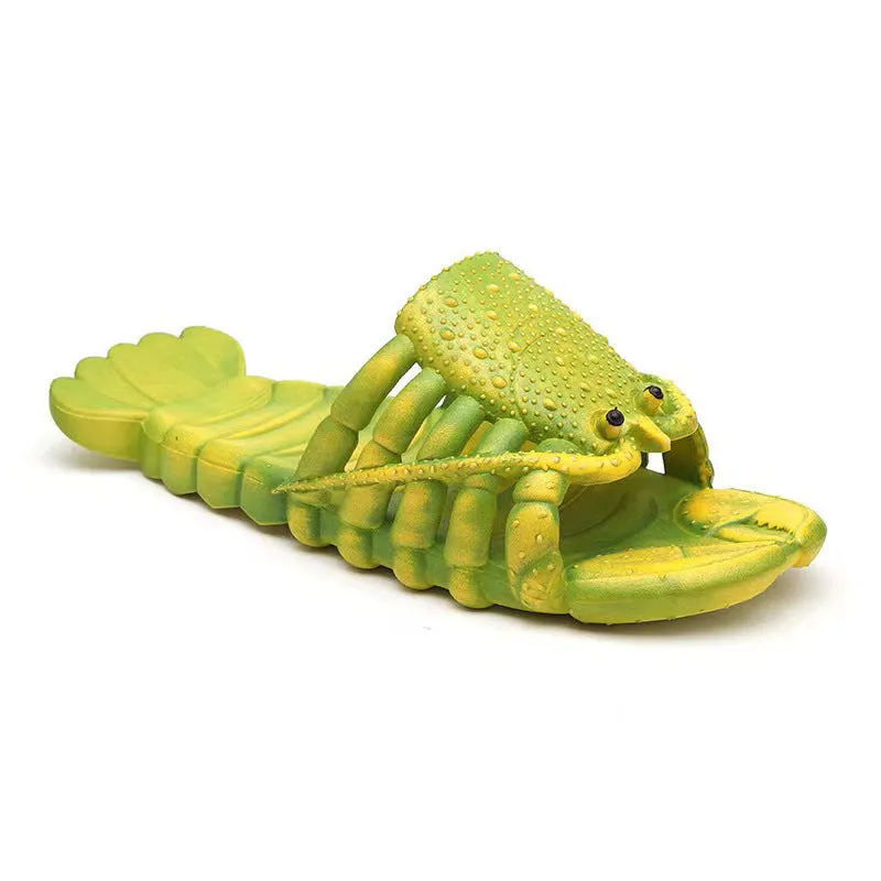 Dunnmall New Summer  Men and Women Couple Slippers Parent-Child Children Beach Slippers Play outside Wear Funny Crayfish