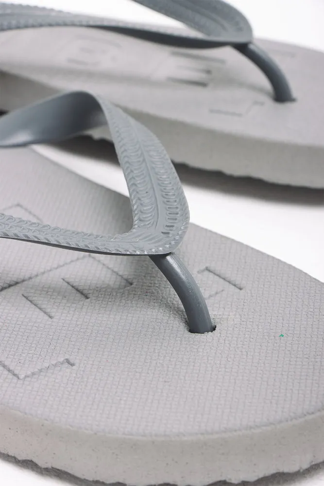 Embossed Flip Flop Grey