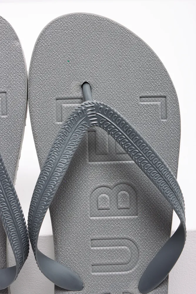Embossed Flip Flop Grey
