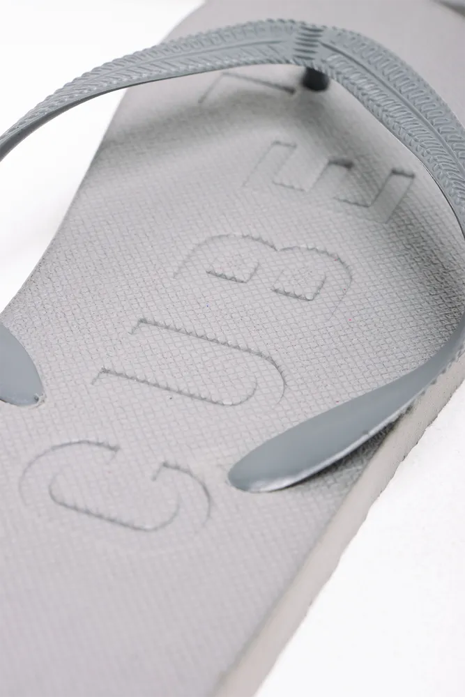 Embossed Flip Flop Grey