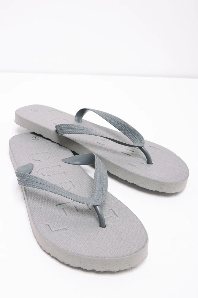 Embossed Flip Flop Grey