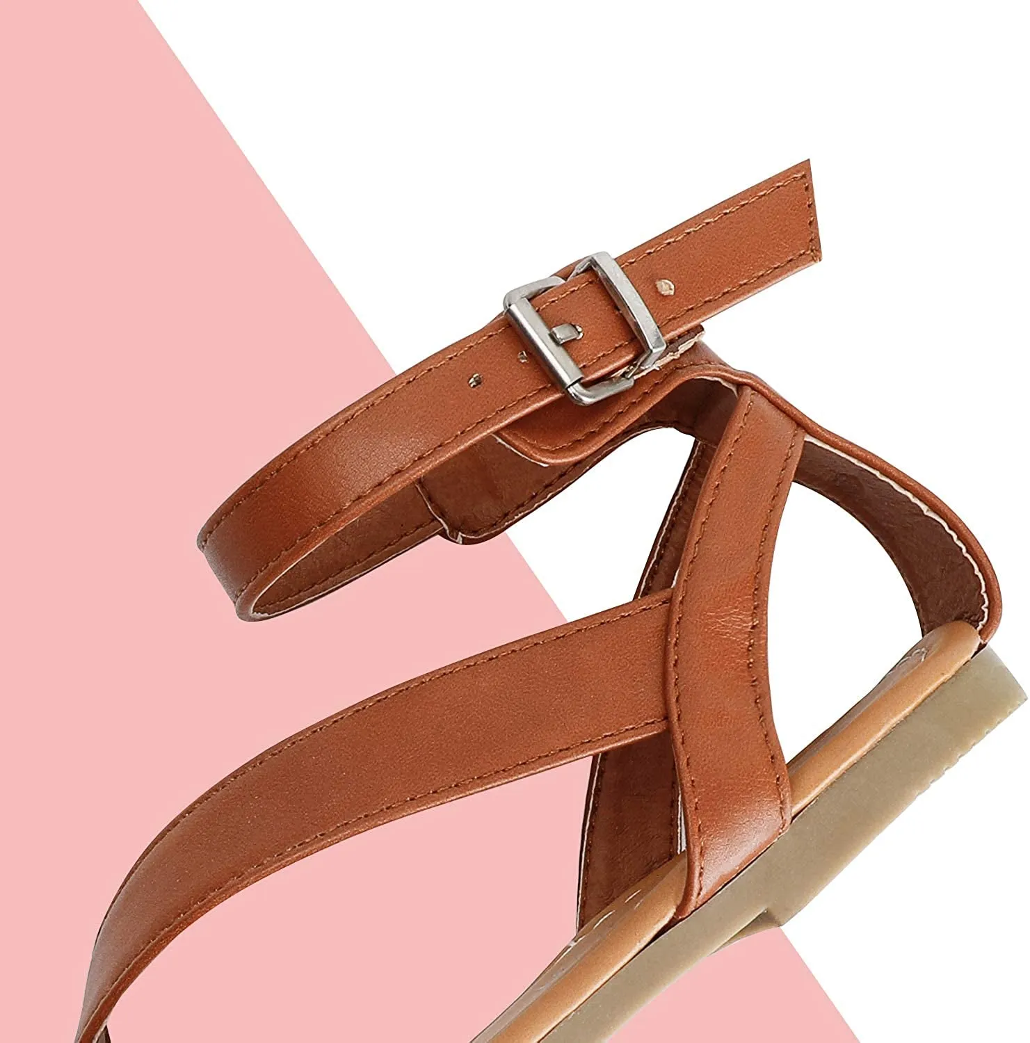 Flat Sandals with Oblique Band for Women