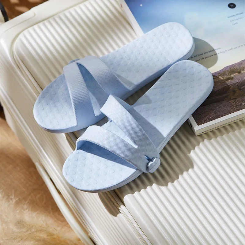 Folding Travel Slippers Hotel House Shoes Removable Non-slip Bathroom Slippers Summer Unisex Slides