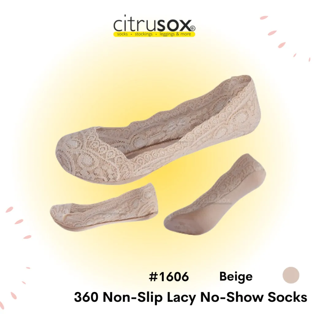 Full 360° Non-Slip Lacy No-Show Socks