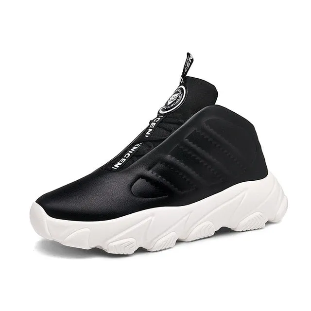 Futuristic Lace Up High Top Men Sneakers
