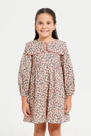 Girls MultiColour Printed Dress