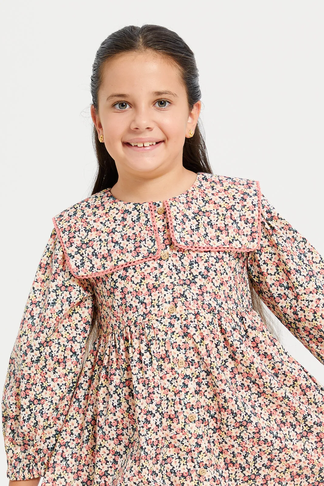 Girls MultiColour Printed Dress