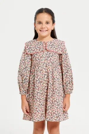 Girls MultiColour Printed Dress