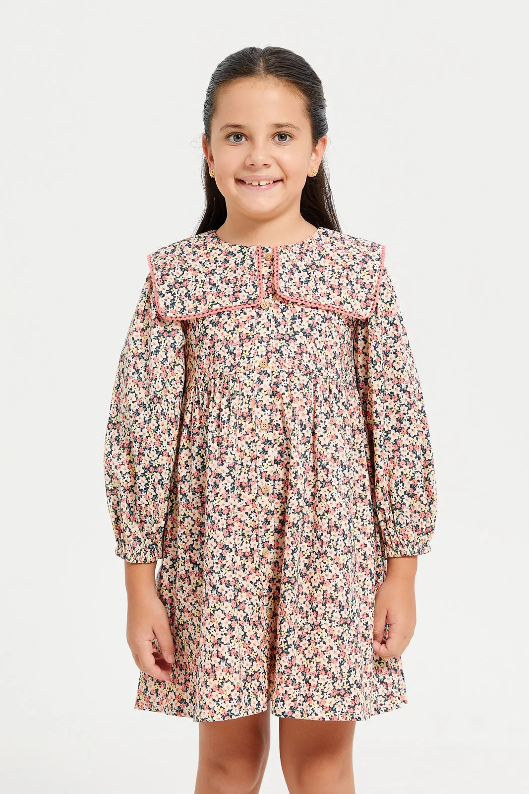 Girls MultiColour Printed Dress