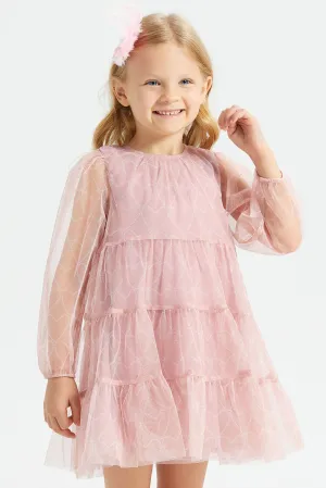 Girls Pink Tiered Dress