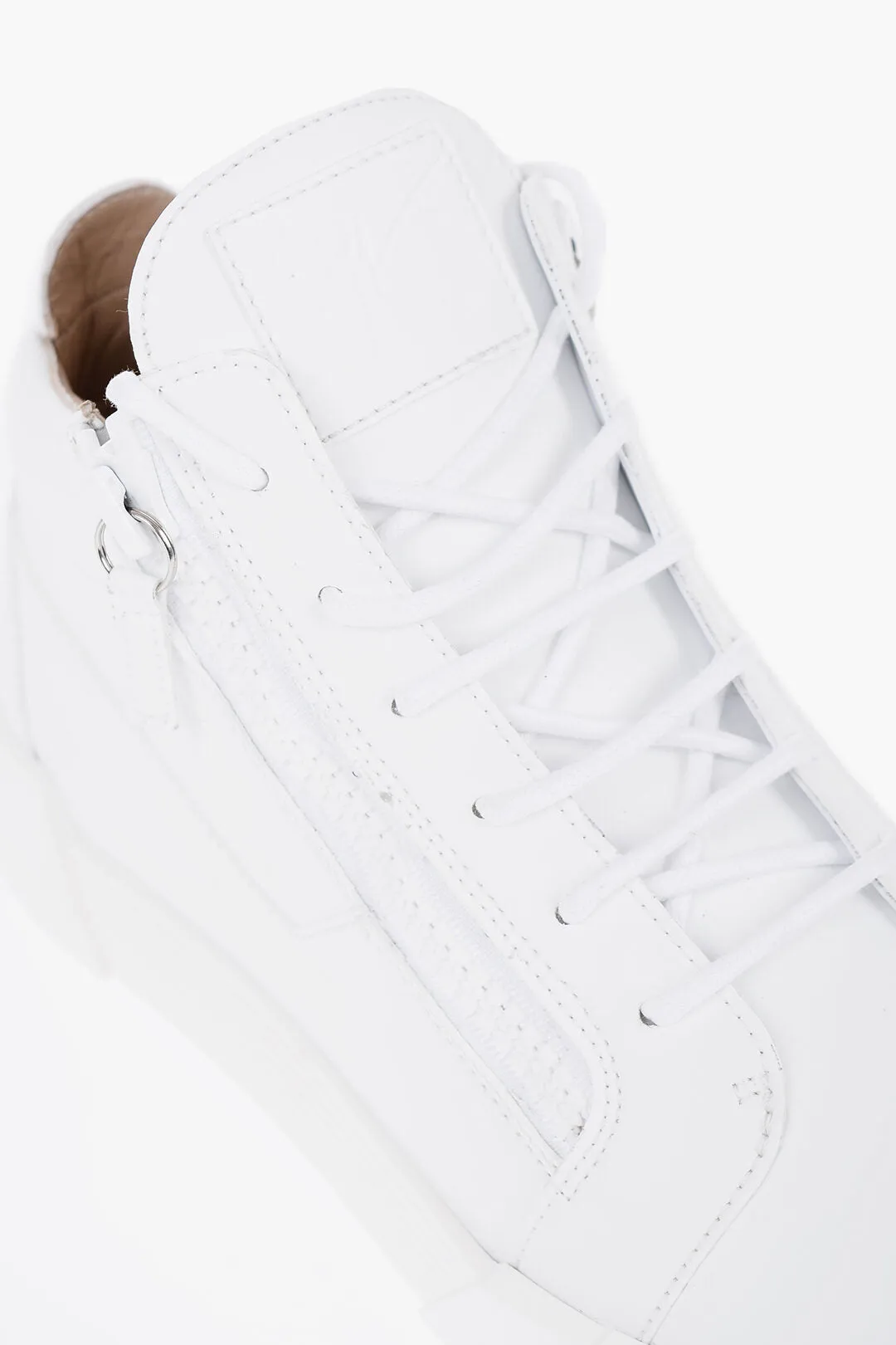 Giuseppe Zanotti Solid Color Faux Leather High-Top Sneakers