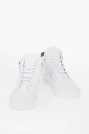 Giuseppe Zanotti Solid Color Faux Leather High-Top Sneakers