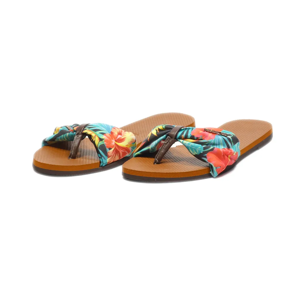 Havaianas Flip Flops Fabric Brown Colour For Women