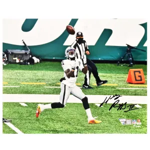 Henry Ruggs Signed Oakland Pose 2 Football 8x10 Photo (Fanatics)