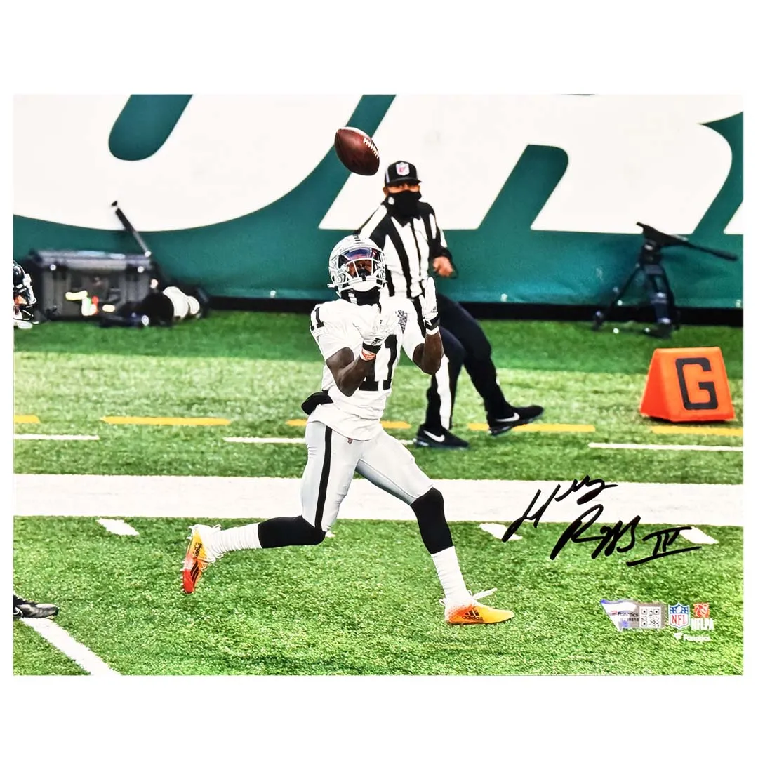 Henry Ruggs Signed Oakland Pose 2 Football 8x10 Photo (Fanatics)