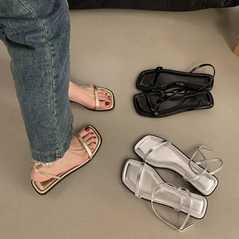 Hnzxzm Designer Summer Women Sandals Fashion Ladies Outdoor Beach Vacation Sandal Female Comfort Open Toe Flats Shoes