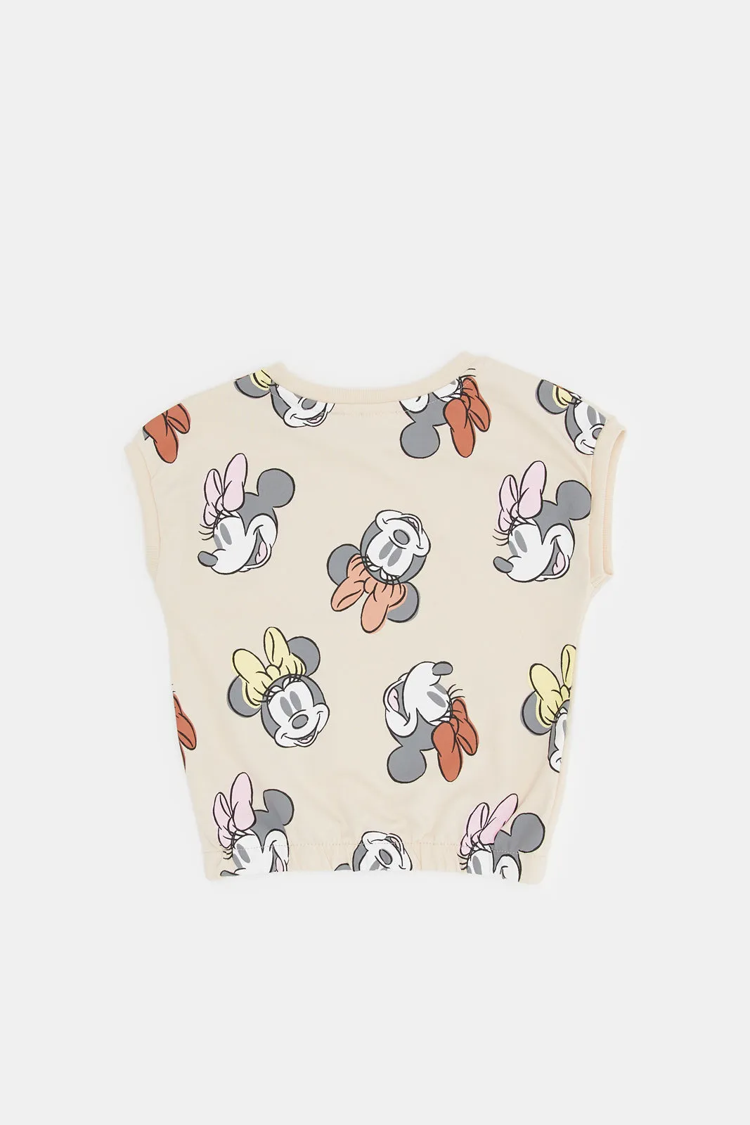 Infant Girls Beige Minnie Print Top