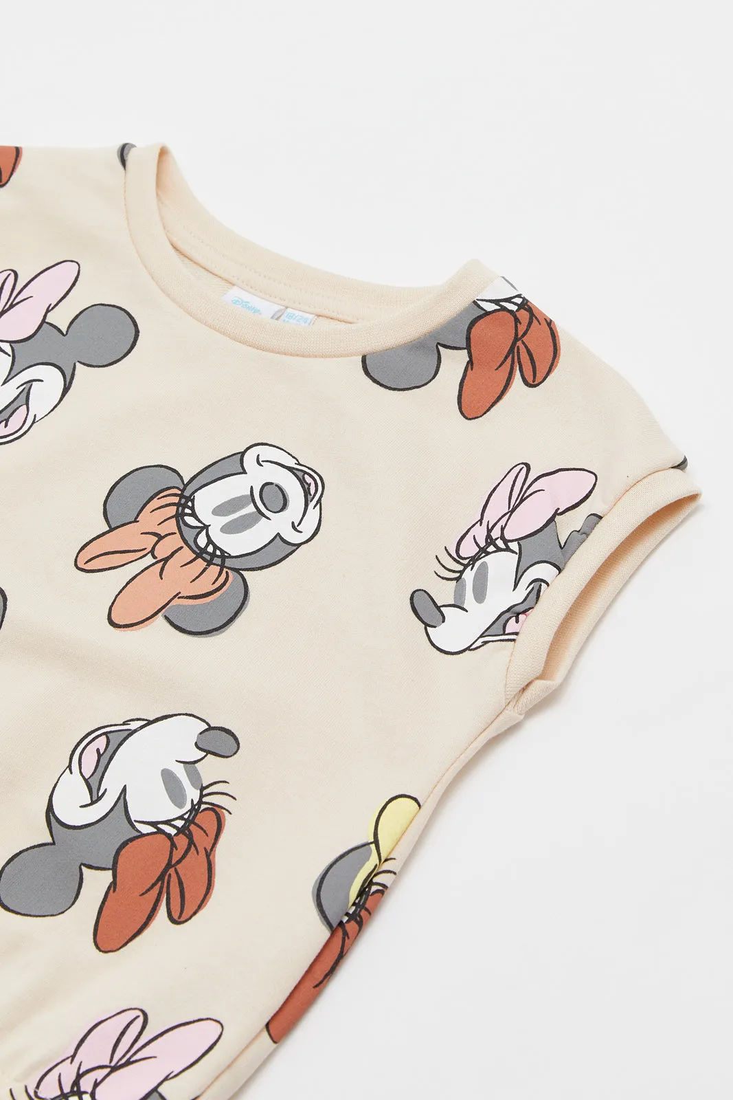 Infant Girls Beige Minnie Print Top