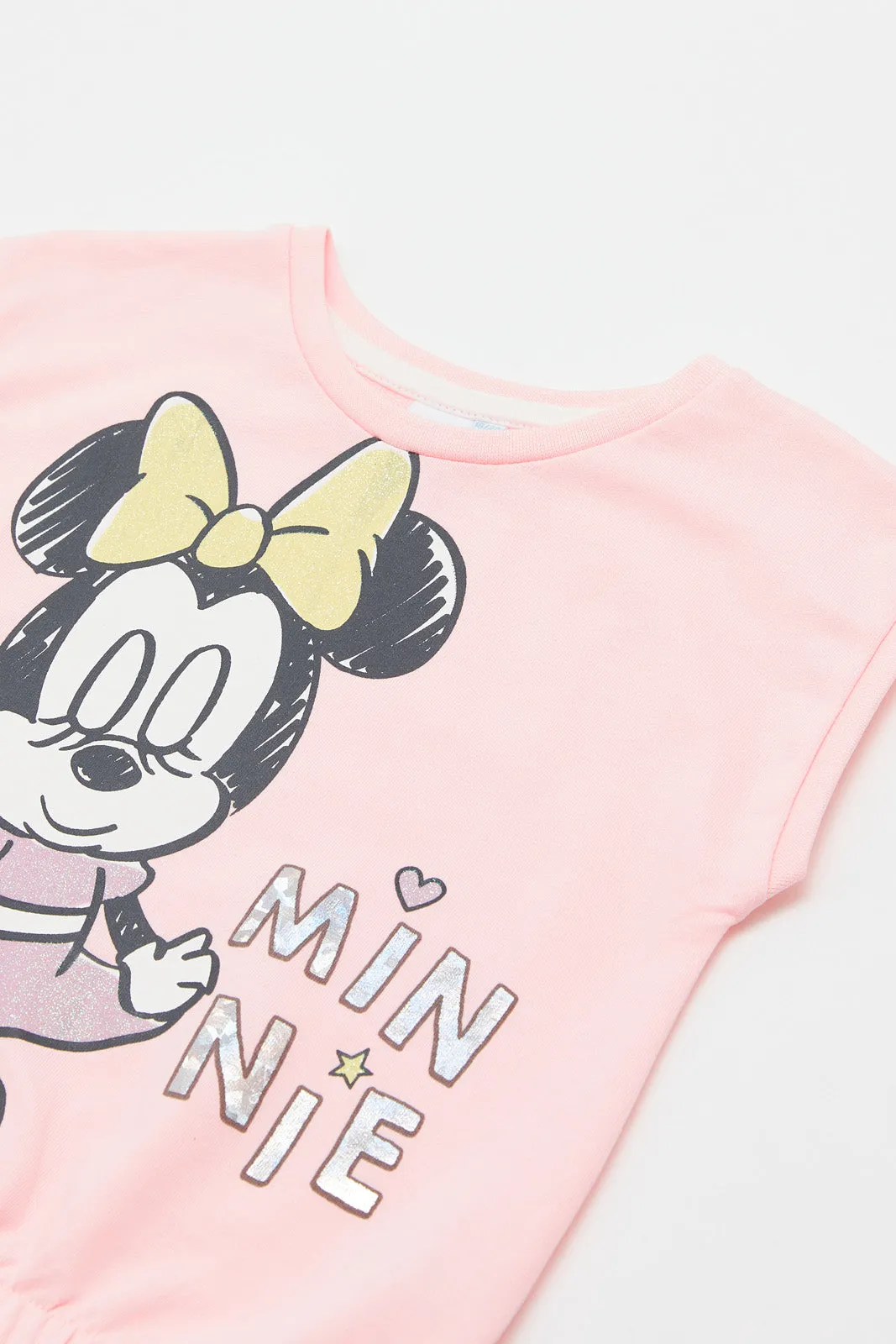 Infant Girls Pink Minnie Print Top
