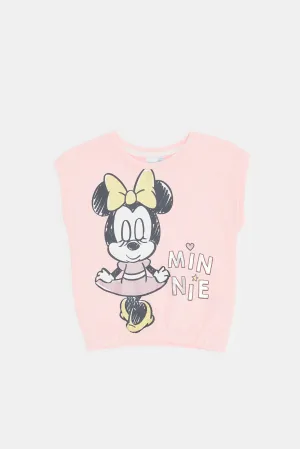 Infant Girls Pink Minnie Print Top