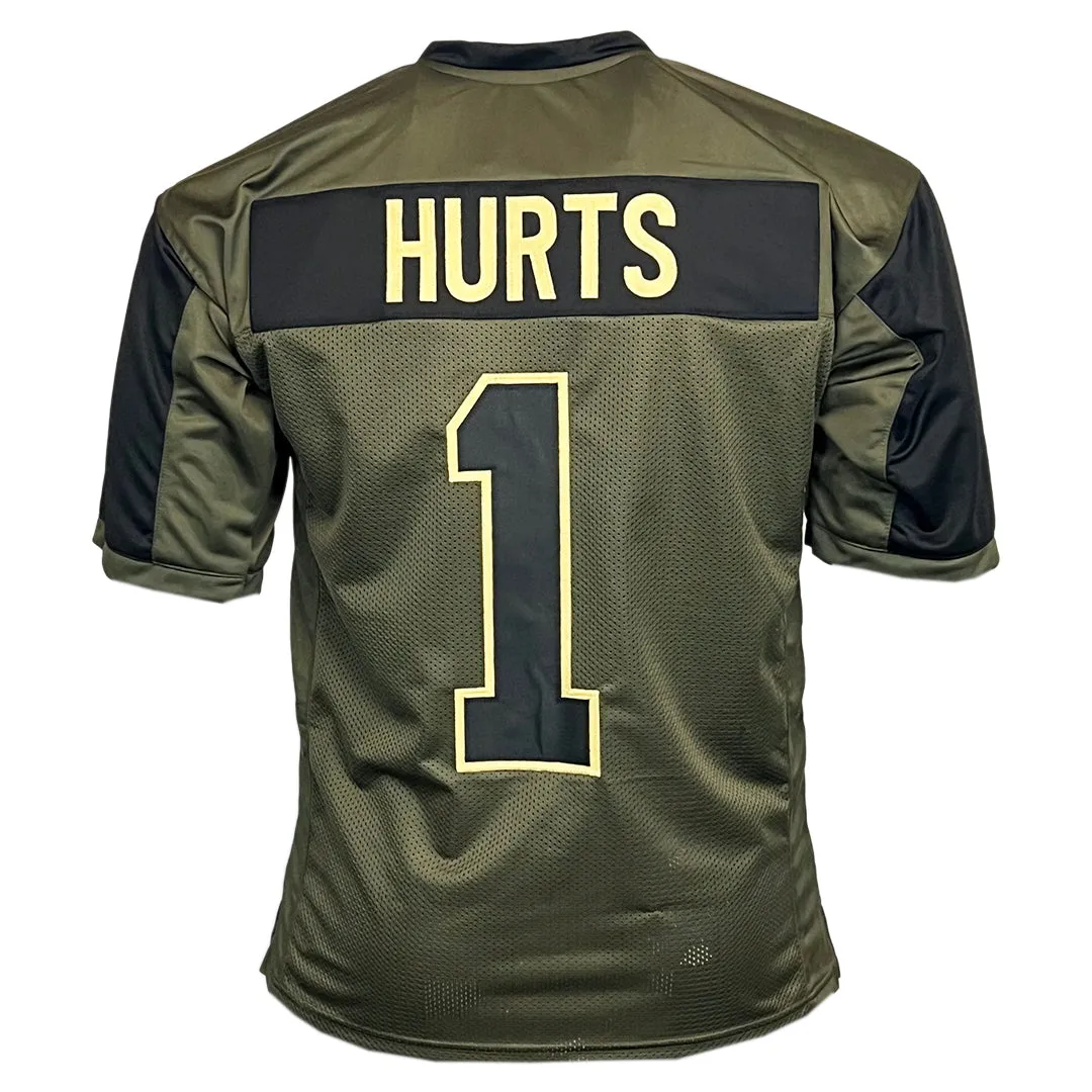 Jalen Hurts Unsigned Salute to Service Football Jersey