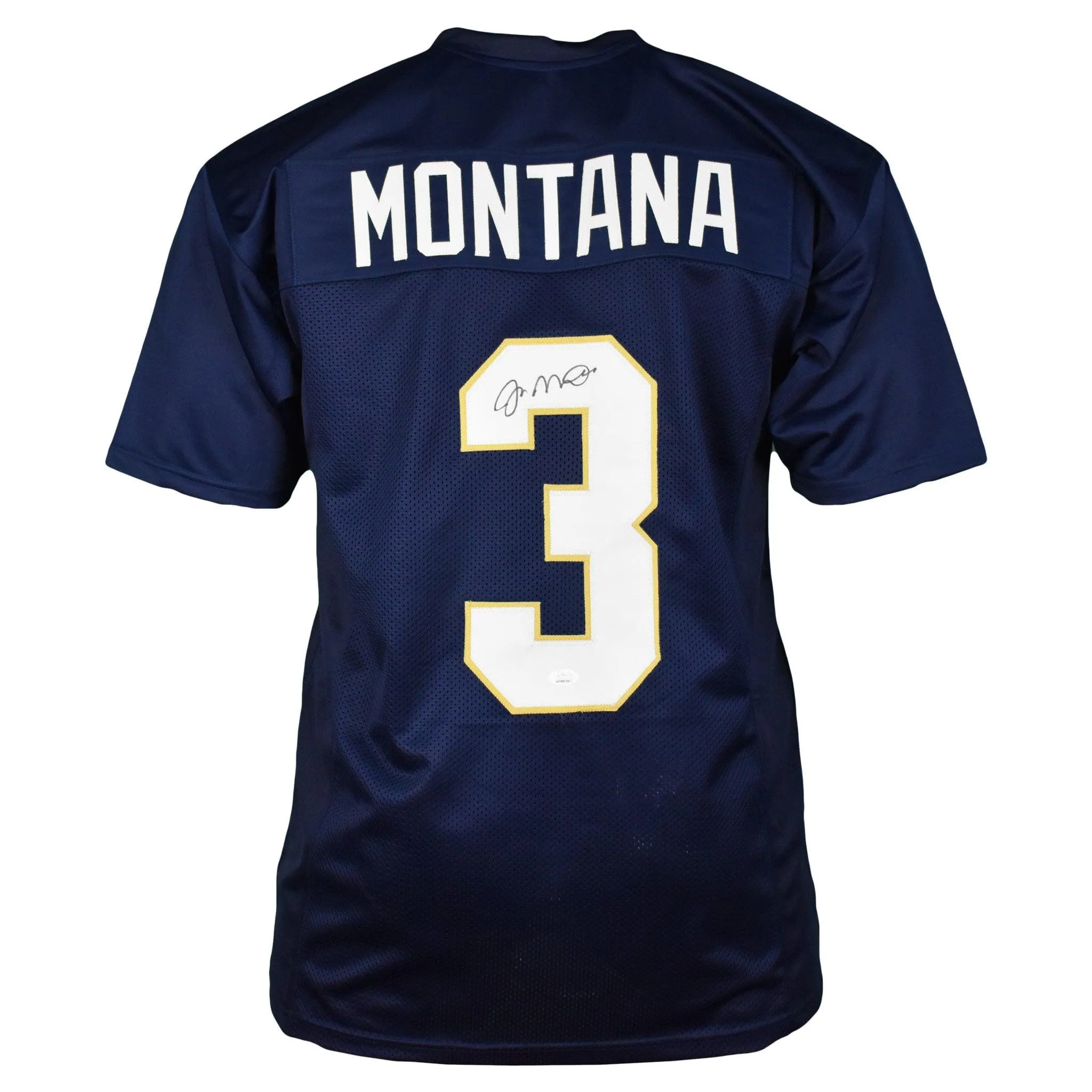 Joe Montana Autographed Notre Dame Football Jersey Blue (JSA)