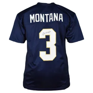 Joe Montana Autographed Notre Dame Football Jersey Blue (JSA)