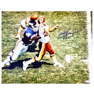 Joe Theismann Signed 83 MVP Inscription Football 16x20 Photo (JSA)