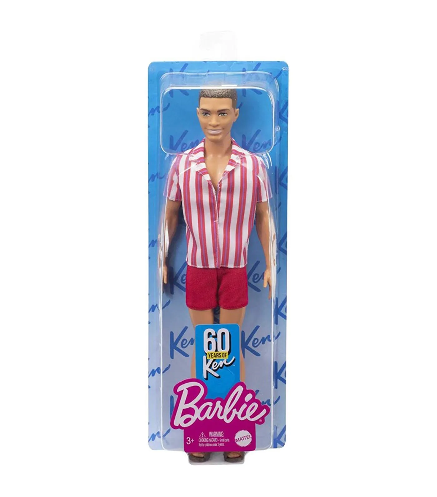 Ken™ 60th Anniversary Doll in Throwback Beach Look with Swimsuit and Sandals