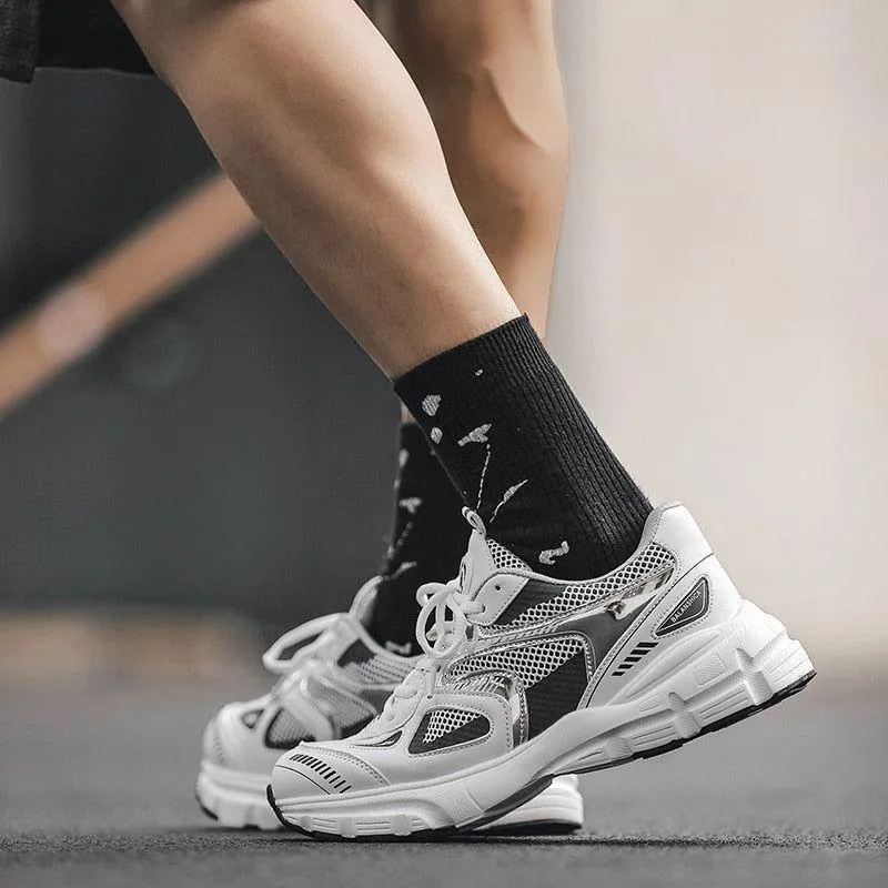 Leather Flat Sneakers Women's Men's Unisex Casual Shoes MSS0439 White Footwear