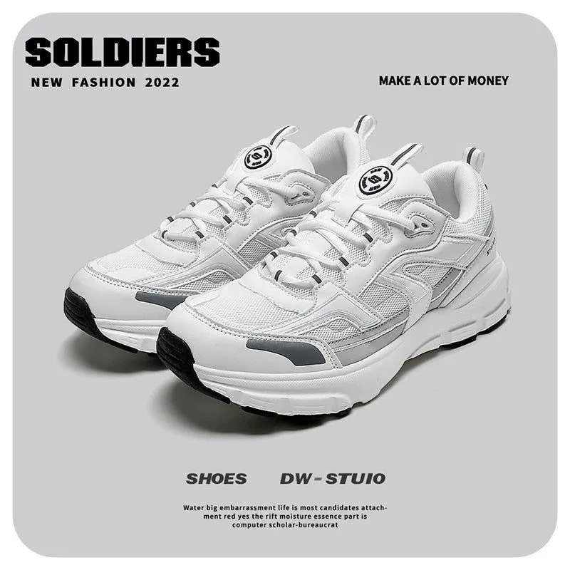 Leather Flat Sneakers Women's Men's Unisex Casual Shoes MSS0439 White Footwear