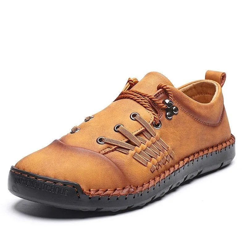 Leather Handmade Comfortable Loafers Men's Casual Shoes ROS0203