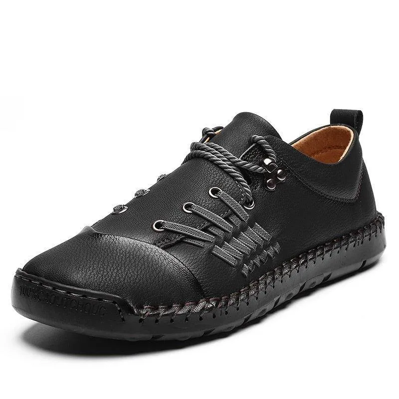 Leather Handmade Comfortable Loafers Men's Casual Shoes ROS0203