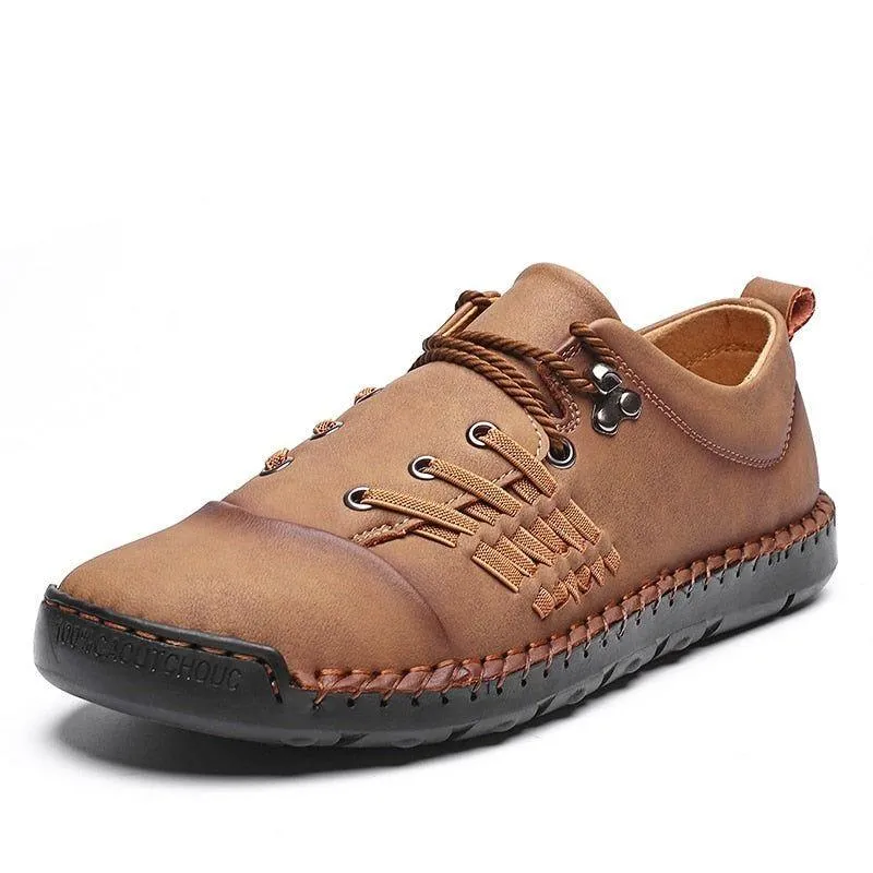 Leather Handmade Comfortable Loafers Men's Casual Shoes ROS0203