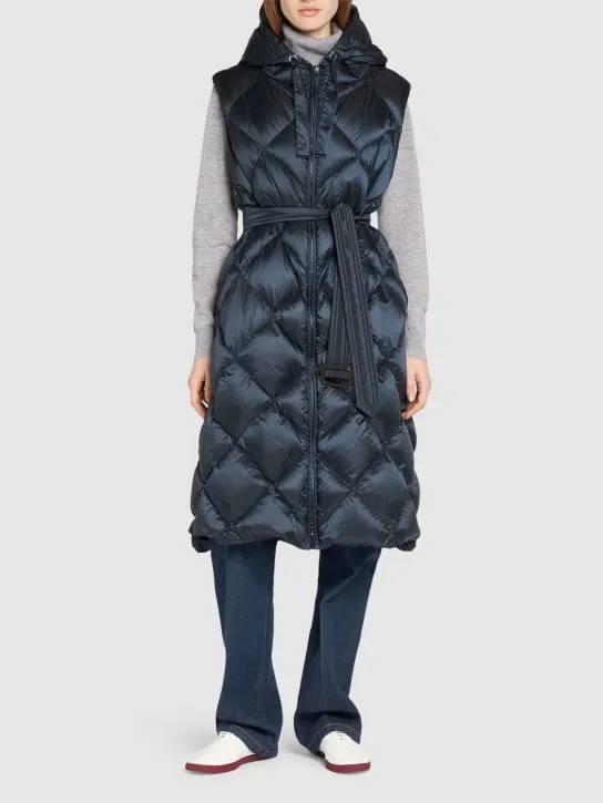 Max Mara   Tregil waterproof quilted long down vest 