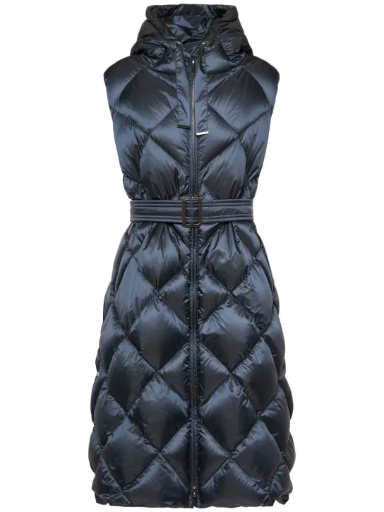 Max Mara   Tregil waterproof quilted long down vest 