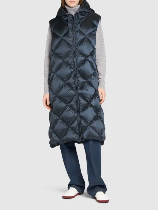 Max Mara   Tregil waterproof quilted long down vest 