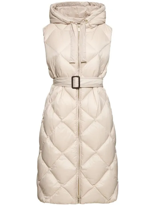 Max Mara   Tregil waterproof quilted long down vest 