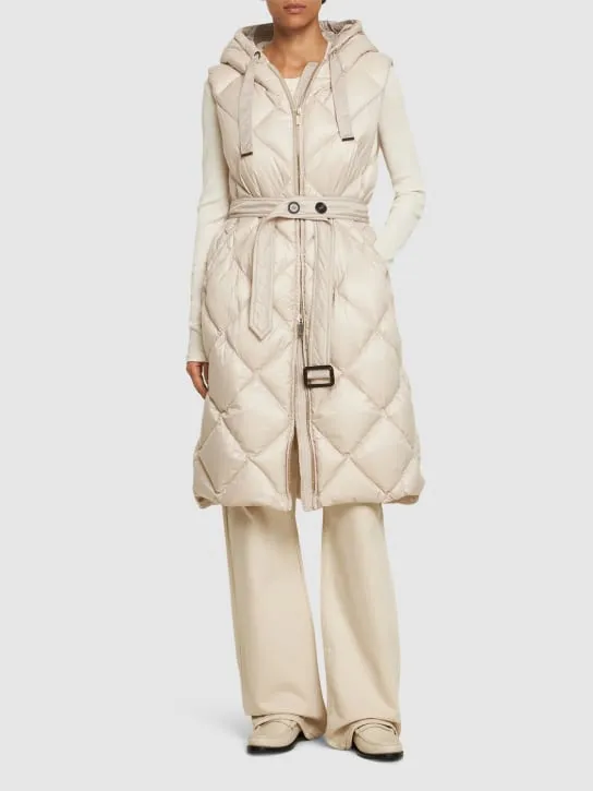 Max Mara   Tregil waterproof quilted long down vest 