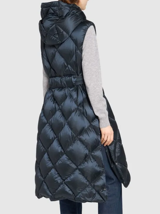 Max Mara   Tregil waterproof quilted long down vest 