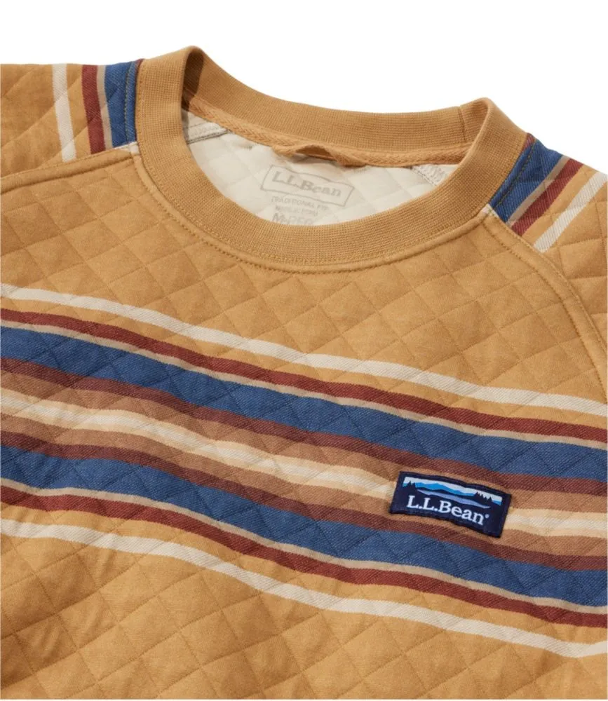 Men's Quilted Sweatshirt, Crewneck, Stripe